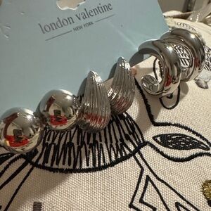 🌸Final price🌸 London Valentine Silver Hoop Earrings Set